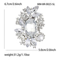 Oval Crystal Cluster Brooch with Faceted Stones for Jackets and Scarves view 9