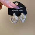 Crystal Textured Drop Stud Earrings In Two Tones Jewelry Design view 7