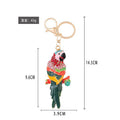 Enamel Parrot Keychain Rhinestone Metal Bird Bag Charm view 3