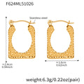 Hammered Irregular Square Hoop Earrings in Two Metal Finishes view 7