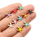 Tiny Colorful Enamel Starfish Charms in Ten Options view 3