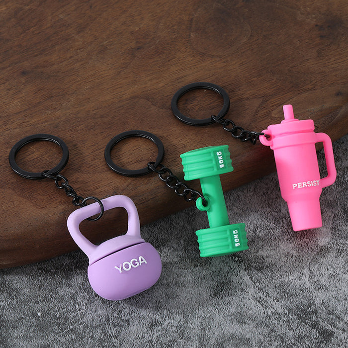 Mini Fitness Equipment Zinc Alloy Keychain Bag Charm Gift