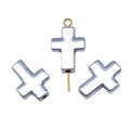 Cross Shaped Metal Spacer Beads in Six Metallic Finishes view 3