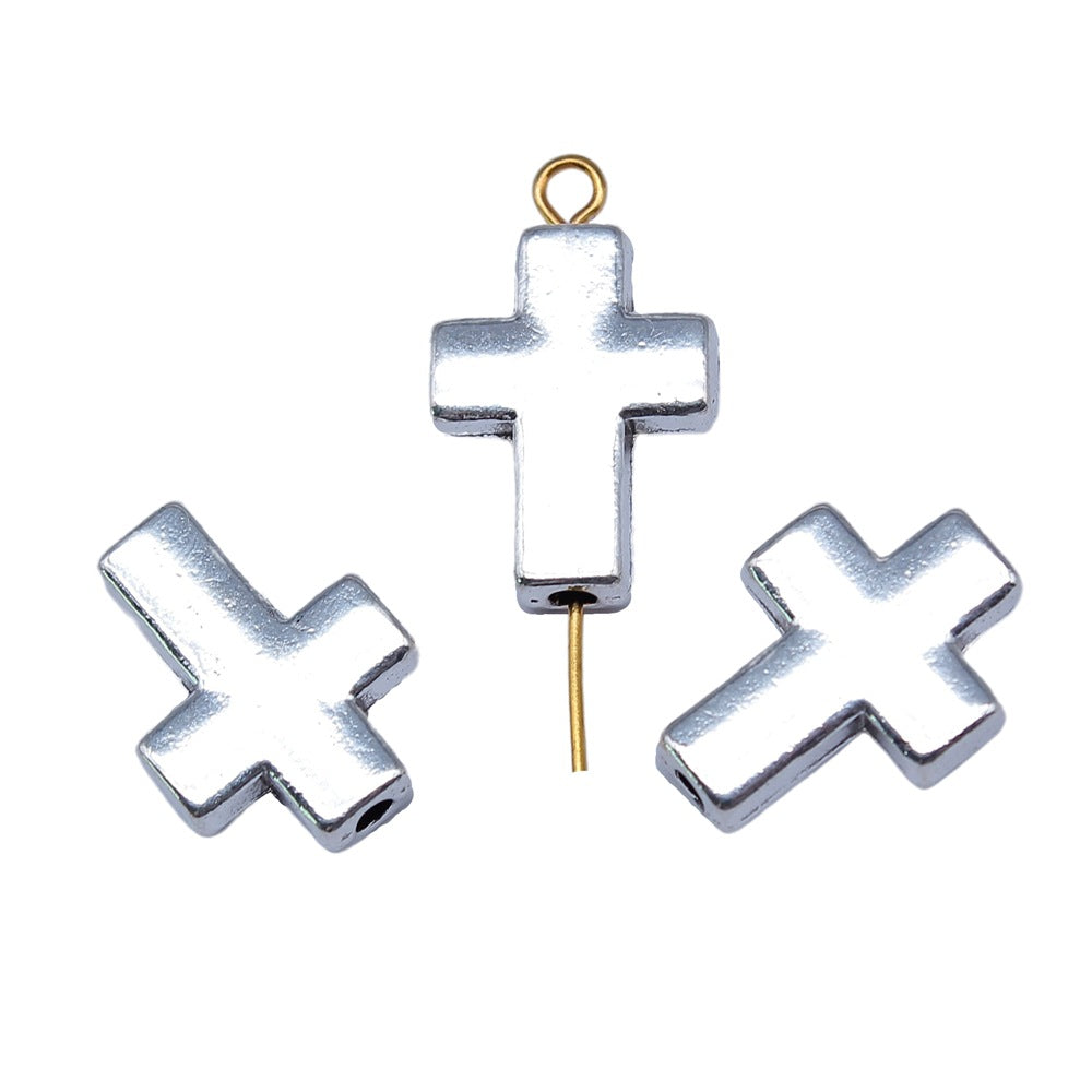 12x16mm 2g Multicolor Zinc Alloy Cross Spacer Beads for Bracelet Necklace DIY Jewelry Making