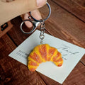 Croissant Figure Keychain with Split Ring and Snap Hook view 2