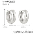 Stainless Steel Polished Hoop Earrings Gold Steel Two-Tone Sizes view 9