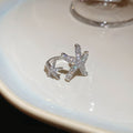 Silver Crystal Starfish and Openwork Butterfly Rings view 6