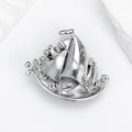Blue Silver Tone Sailboat Crystal Enamel Metal Brooch Pin view 4