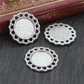 Openwork Oval Cabochon Pendant Bases in Two Finishes view 3