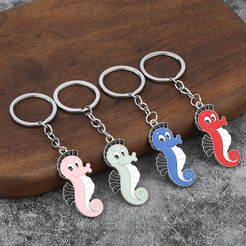 Cartoon Seahorse Zinc Alloy Enamel Keychain Bag Charm Gift