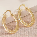 Irregular U Shape Hoop Earrings in Gold-Tone Metal Jewelry view 3