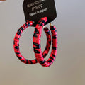 Animal Print Fabric Hoop Earrings In Three Colors With Fabric Wrapped Hoops view 8