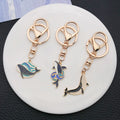 Blue and Black Whale Ocean Metal Clasp Keychain Set view 1