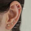 Tiny Floral Cluster Stud Earrings In Three Graduated Sizes view 1