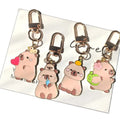 Enamel Capybara Keychain Charms Gold Lobster Clasp 4 Styles view 5