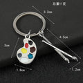 Metal Artist Palette And Paintbrush Charm Keychain view 2