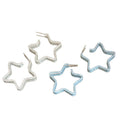 Painted Star and Round Hoop Earrings in Four Colors view 5