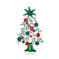 Green Silver Tone Christmas Tree Crystal Two Designs Metal Brooch Pin view 7