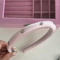 Padded Satin Headband With Small Metal Bows In Black Or Pink view 4