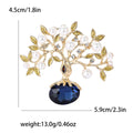 Pearl Branch Tree Brooch with Blue or Burgundy Crystal view 7