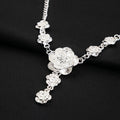 Silver Rose Motif Finished Necklace and Bracelet Jewelry view 4