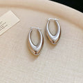 Double Teardrop Hoop Earrings in Gold and Silver Tone view 7