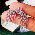 Marquise Wing Open Rings and Drop Earrings Zircon Metal view 3