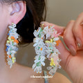 Colorful Flower Cascade Stud Earrings Fashion Jewelry Accessory view 1