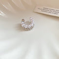 Double Row Pearl Like Bead Cuff Clip On Earrings Statement Jewelry Pair view 7