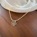 Cream Seed Bead Necklace Silver Open Flower Crystal Pendant view 4