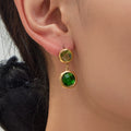 Colorful Round Glass Stone Drop Earrings Zircon Bracelets view 3