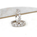 Bezel Set Clear Stone Huggie Hoop Earrings Two Tones view 7