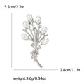 Elegant Pearl Bud Bouquet Brooch in Gold and Silver Tones view 7