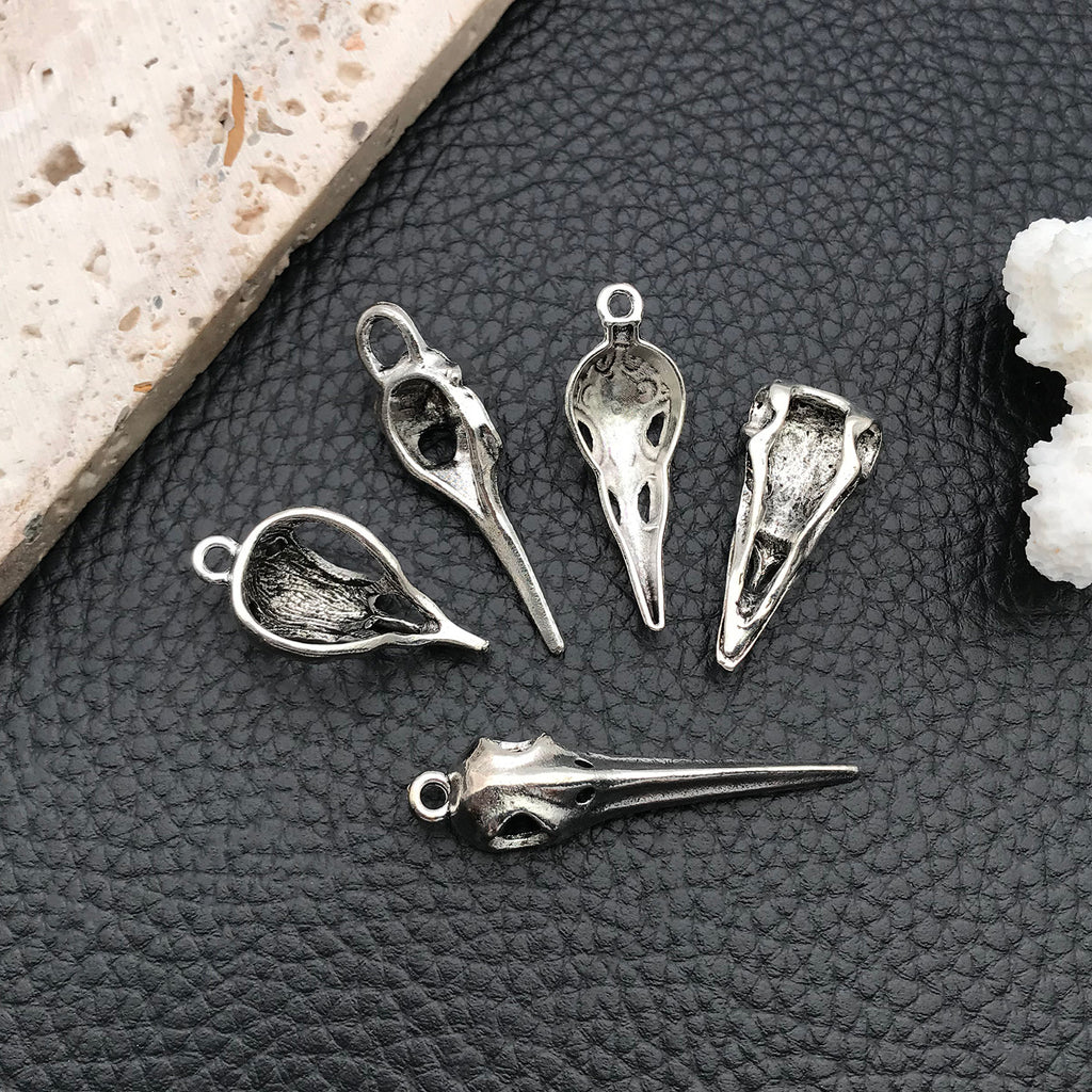 Vintage Zinc Alloy Skull Bird Head Gothic Charm Pendant for Men's Necklaces and DIY Jewelry