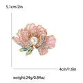 Scalloped Enamel Peony Brooch in Four Colors With Pearl view 4