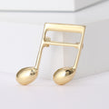 Gold Silver Polished Double Eighth Note Brooch Pins view 7