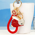 Jeweled Rabbit Keychains with Braided Straps and a Bare Clasp Option view 6