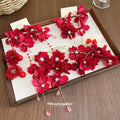 Red Fabric Floral Drop Earrings in Four Distinct Designs view 2