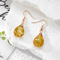 Wire Wrapped Teardrop Floral Resin Earrings 6 Styles view 6