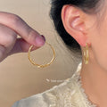 Hammered Round Hoop Earrings In Gold And Silver Tone For Women view 2