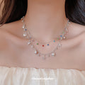 Layered Shell and Starfish Charm Necklace With Colored Beads view 3