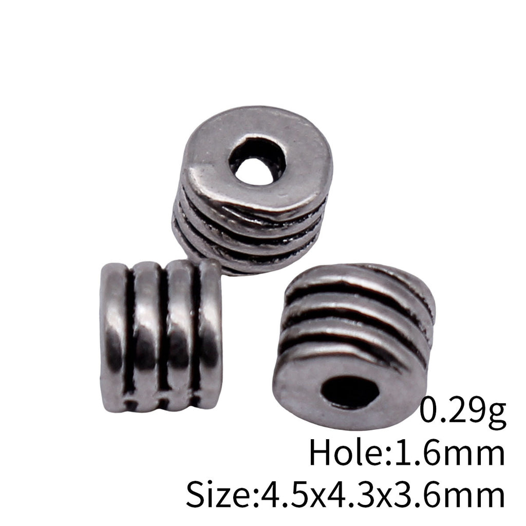 4.5x4.3x3.6mm 0.29g Multicolor Zinc Alloy Spiral Round Small Hole Spacer Beads for Bracelet DIY Jewelry Making