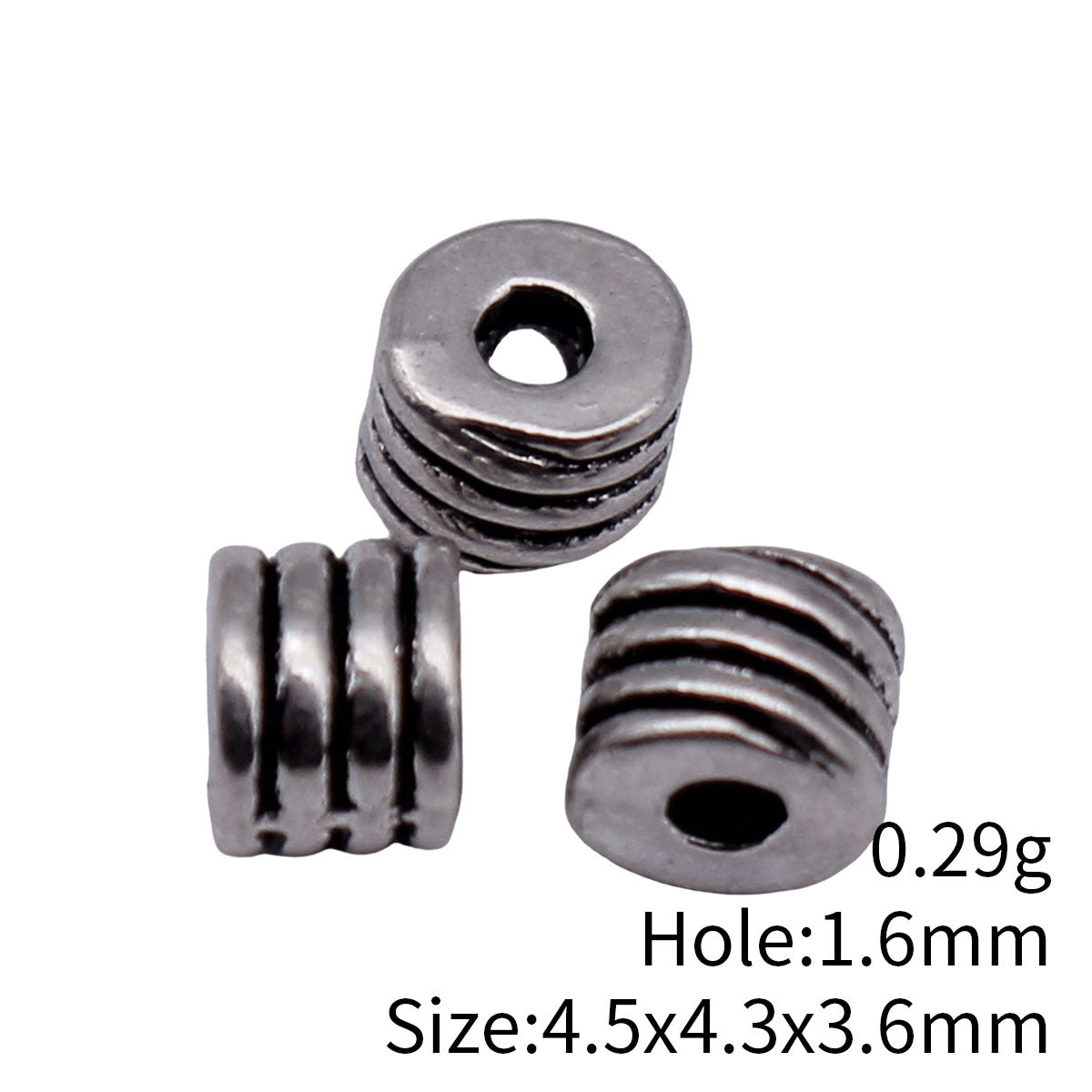 4.5x4.3x3.6mm 0.29g Multicolor Zinc Alloy Spiral Round Small Hole Spacer Beads for Bracelet DIY Jewelry Making