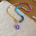 Colorful Beaded Flower Pendant Necklaces Statement Jewelry view 12