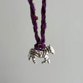 Braided Cord Zebra Pendant Necklaces in Two Colors view 6