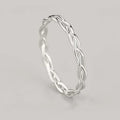 White Gold Twisted Braid Slim Band Finger Ring Sizes 6-10 view 2