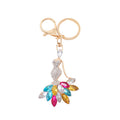 Rhinestone Evening Dress Figure Keychain Gold Clasp 4 Colors view 5