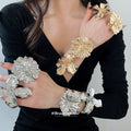 Oversized Metal Flower Cuff Bracelets Rings Eight Styles view 1