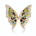 Gold Tone Butterfly Crystal Enamel Metal Brooch Pin view 1
