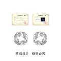 Silver Pearl CZ Open Circle Wreath Stud Clip Earrings view 3
